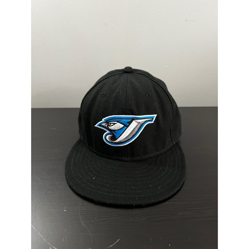 New Era 59FIFTY Toronto Blue Jays Fitted Hat Black MLB Authentic Size 7 1/4